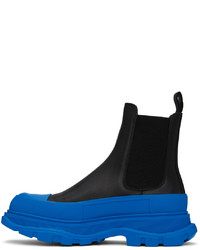 Alexander McQueen Black Blue Tread Slick Chelsea Boots