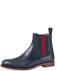 Gucci Strand Hammered Leather Chelsea Boot Wweb