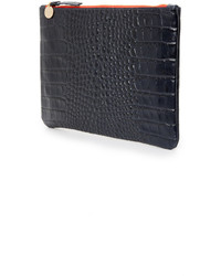 Clare Vivier Clare V Croc Embossed Flat Clutch