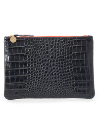 Clare Vivier Clare V Croc Embossed Flat Clutch