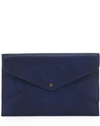 Brian Atwood Danielle Nicole Tina Faux Leather Envelope Clutch Navy