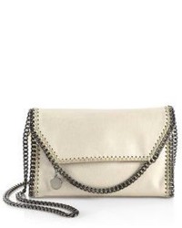 Stella McCartney Falabella Pearlescent Faux Leather Fold Over Clutch