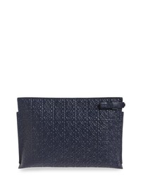 Loewe Large Logo Embossed Calfskin Leather Pouch