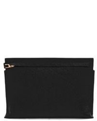 Loewe Large Logo Embossed Leather Zip Pouch