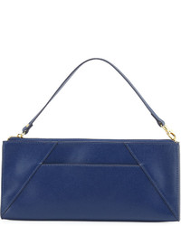 Neiman Marcus Leather Travel Clutch Bag Navy