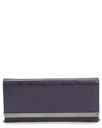 Jimmy Choo Milla Etched Metallic Spazzolato Leather Flap Clutch
