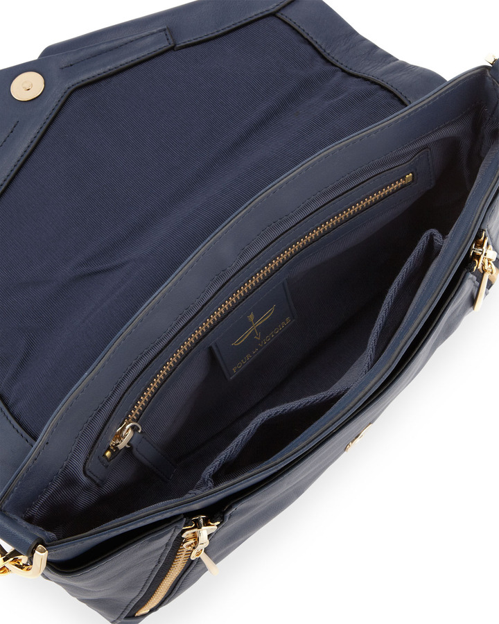 Pour La Victoire Nouveau Leather Clutch Bag Navy, $195 | Last Call by ...