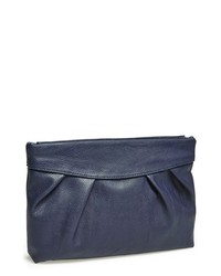 POVERTY FLATS by rian Crushed Hinged Faux Leather Clutch Navy