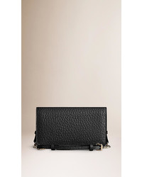 Burberry Small Signature Grain Leather Clutch Bag With Chain
