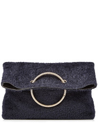 Victoria Beckham Spiral Clutch With Leather And Shearling