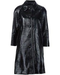 Navy Leather Coat