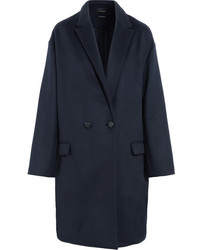Isabel Marant Filipo Oversized Wool And Cashmere Blend Coat Midnight Blue