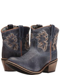 Navy Leather Cowboy Boots