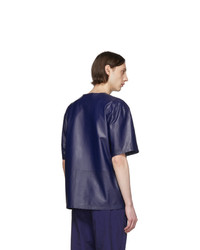 Paul Smith Navy Leather T Shirt