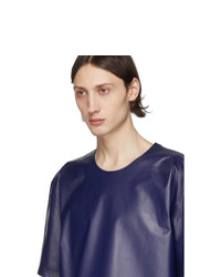 Paul Smith Navy Leather T Shirt