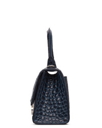 Balenciaga Blue Croc Hourglass Bag