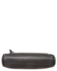 Junior Zip Front Faux Leather Crossbody Bag Black