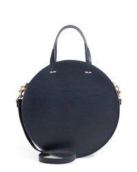 Clare V. Petite Alistair Leather Circular Crossbody Bag