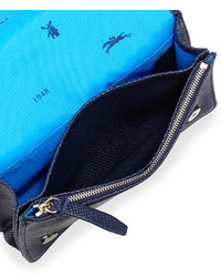 Longchamp Quadri Leather Crossbody Bag Navy