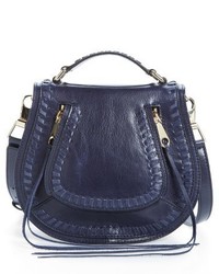 Rebecca Minkoff Small Vanity Leather Saddle Bag Blue