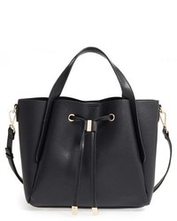 Textured Faux Leather Crossbody Tote