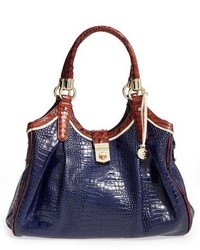 Brahmin Tri Texture Elisa Leather Shoulder Bag Blue