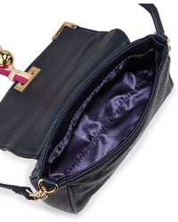 Neiman Marcus Two Tone Tassel Faux Leather Crossbody Bag Navyblushdark Pink