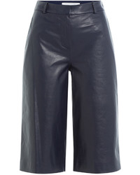 Navy Leather Culottes