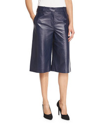 Diane von Furstenberg Asheton Leather Culotte Pants Midnight