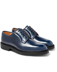 Navy Leather Derby Shoes