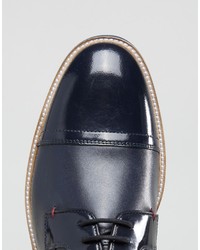 Ted Baker Braythe 2 Derby Shoes In Navy Leather
