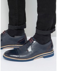 Ted Baker Braythe 2 Derby Shoes In Navy Leather