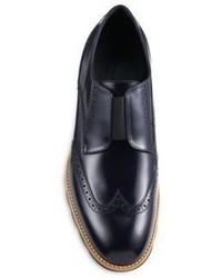 Z Zegna Brushed Leather Derby Shoes