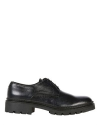 Textured Leather Derby Lace Up Shoes