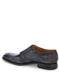 Magnanni For Neiman Marcus Leather Double Monk Shoe Navy | Where to buy ...