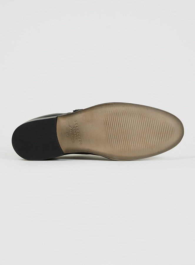 Topman Selected Homme Sel Monk Black Leather Monk Shoes, $220 | Topman ...