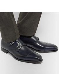 George Cleverley Thomas Cap Toe Leather Monk Strap Shoes