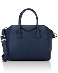 Navy Leather Duffle Bag