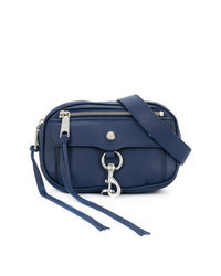 Navy Leather Fanny Pack