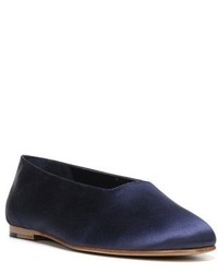 Navy Leather Flats