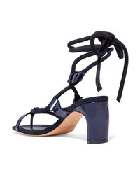 Rosetta Getty Patent Leather And Suede Sandals
