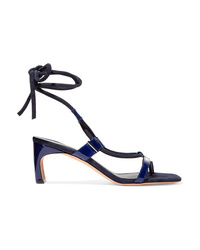 Rosetta Getty Patent Leather And Suede Sandals