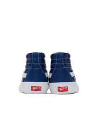 Vans Blue Leather Check Reissue Vi Sk8 Hi Sneakers
