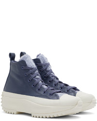 Converse Blue Leather Run Star Hike Sneakers
