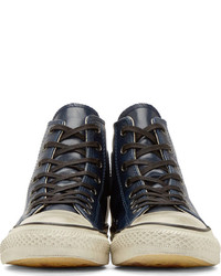 John Varvatos Converse By Navy Leather Chuck Taylor High Top Sneakers
