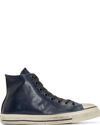 John Varvatos Converse By Navy Leather Chuck Taylor High Top Sneakers