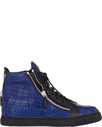 Giuseppe Zanotti Croc Stamped Double Zip Sneakers Colorless