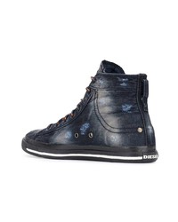 Diesel Distressed Hi Top Sneakers