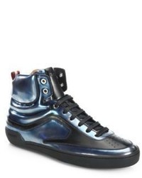 Bally Etra Brushed Leather High Top Sneakers