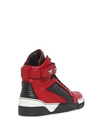 Givenchy Tyson Two Tone Leather High Top Sneakers